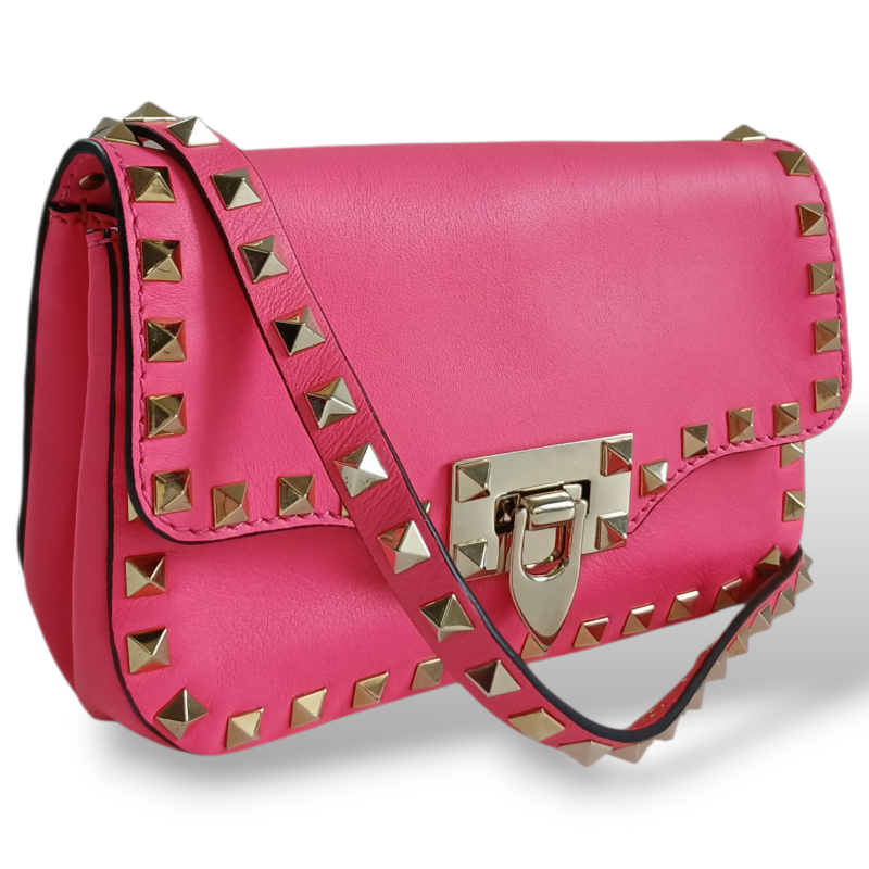 Bolsa Tiracolo Valentino Rockstud Pink 