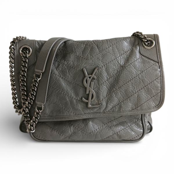 Bolsa Yves Saint Laurent Niki Cinza