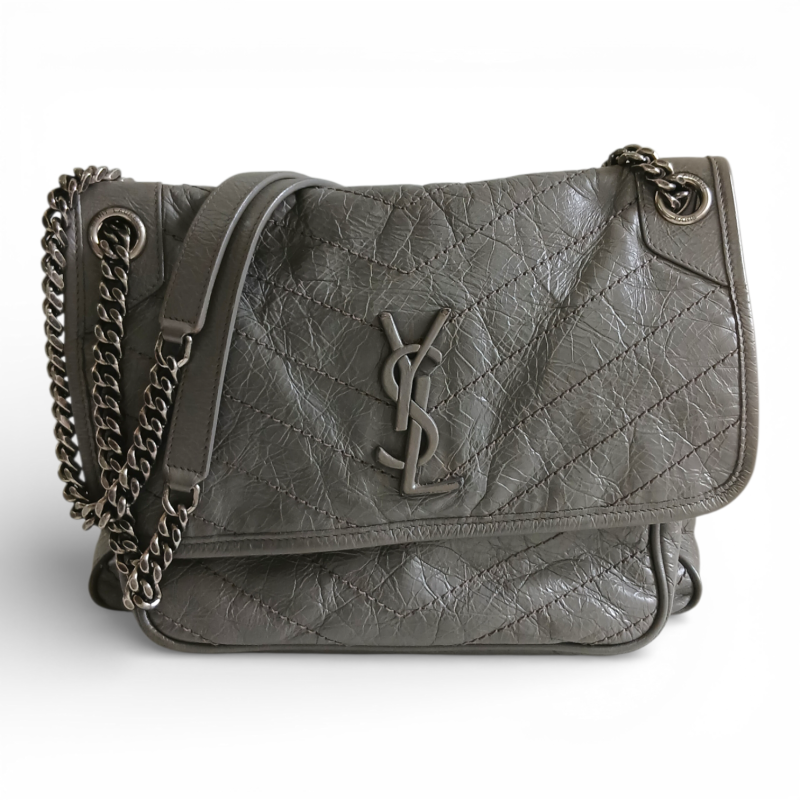 Bolsa Yves Saint Laurent Niki Cinza