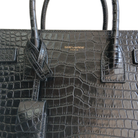 Bolsa Yves Saint Laurent Baby Sac de Jour Croco Preta 