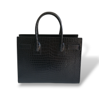 Bolsa Yves Saint Laurent Baby Sac de Jour Croco Preta 