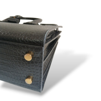 Bolsa Yves Saint Laurent Baby Sac de Jour Croco Preta 
