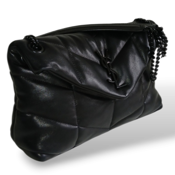 Bolsa Yves Saint Laurent Loulou Puffer Preta