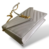 Bolsa Yves Saint Laurent Cassandre Off White Ferragem Gold 