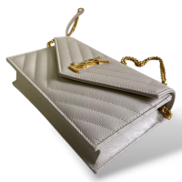 Bolsa Yves Saint Laurent Cassandre Off White Ferragem Gold 