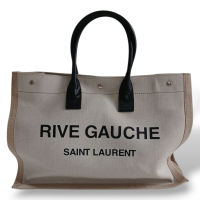 Bolsa Tote Yves Saint Laurent Rive Gauche Natural Bege