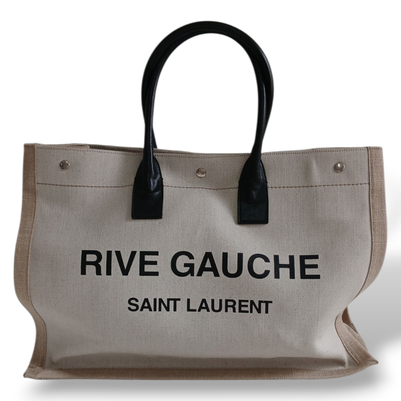 Bolsa Tote Yves Saint Laurent Rive Gauche Natural Bege