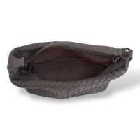Bolsa Bottega Veneta Hobo Intrecciato Cinza
