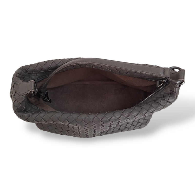Bolsa Bottega Veneta Hobo Intrecciato Cinza Bolsa Bottega Veneta Hobo Intrecciato Cinza