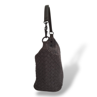 Bolsa Bottega Veneta Hobo Intrecciato Cinza