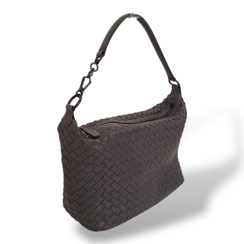 Bolsa Bottega Veneta Hobo Intrecciato Cinza