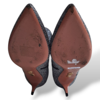 Bota Aquazzura Tecido Prateado-38