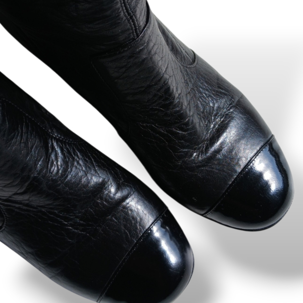 Bota Chanel Preta Cano Alto - 34
