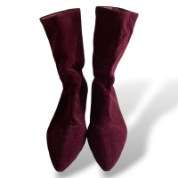 Bota Cris Barros Veludo Vinho-36