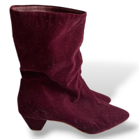Bota Cris Barros Veludo Vinho-36