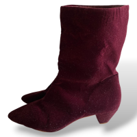 Bota Cris Barros Veludo Vinho-36