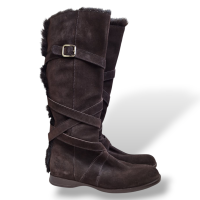 Bota Hogan Marrom de Camurça Cano Longo - 38