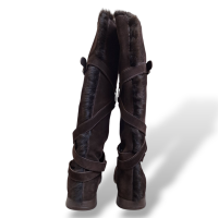 Bota Hogan Marrom de Camurça Cano Longo - 38