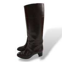 Bota Christian Louboutin Marrom Cano Alto-35