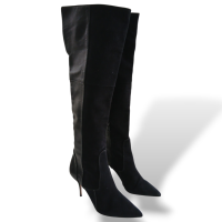 Bota TalieNK Cano Alto de Suede e Couro Preto-38