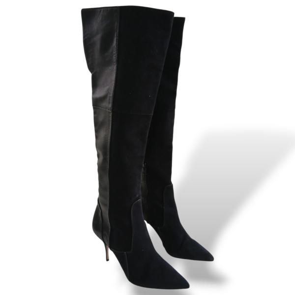 Bota TalieNK Cano Alto de Suede e Couro Preto-38