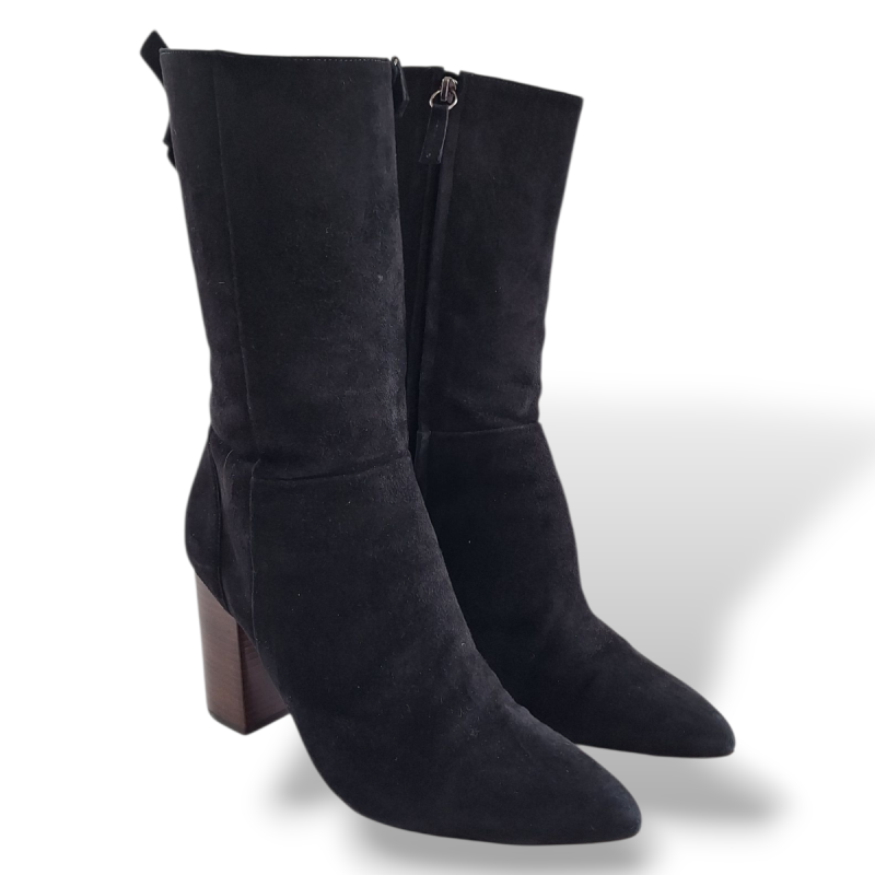 Bota NK Suede Preto Detalhe Amarração-38