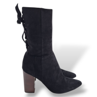 Bota NK Suede Preto Detalhe Amarração-38