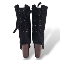 Bota NK Suede Preto Detalhe Amarração-38