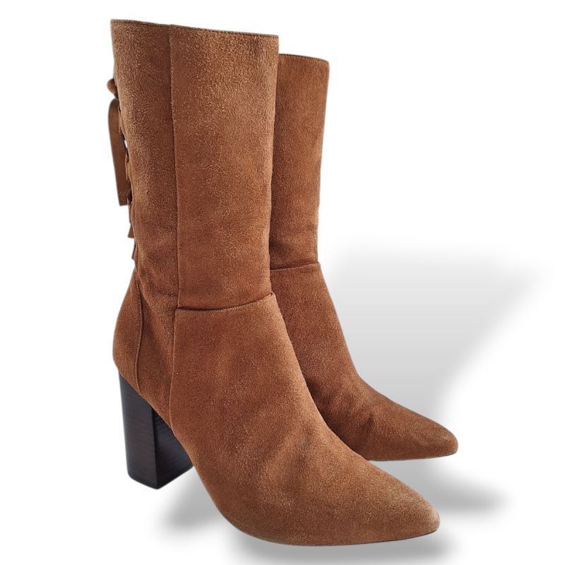 Bota NK Suede Caramelo Detalhe Amarração-37