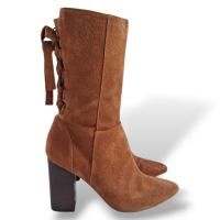 Bota NK Suede Caramelo Detalhe Amarração-37