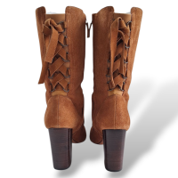 Bota NK Suede Caramelo Detalhe Amarração-37