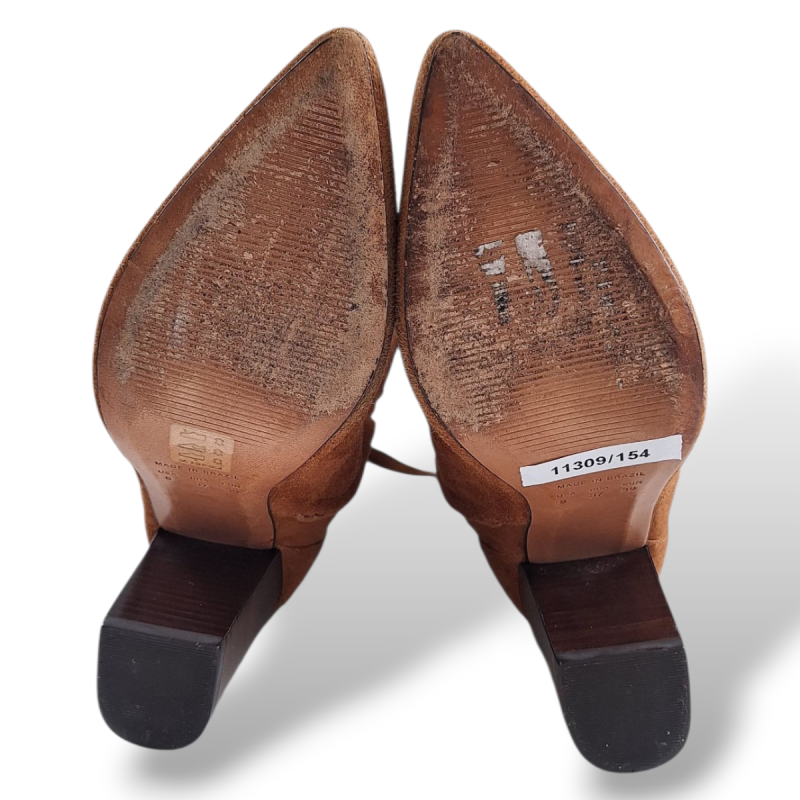 Bota NK Suede Caramelo Detalhe Amarração-37