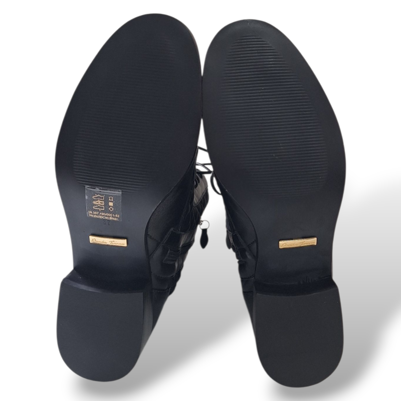 Bota Paula Torres Matelassê Nylon Preta-36