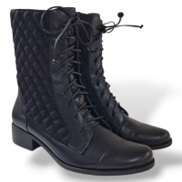 Bota Paula Torres Matelassê Nylon Preta-36