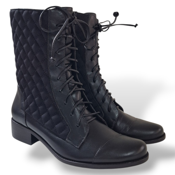 Bota Paula Torres Matelassê Nylon Preta-36