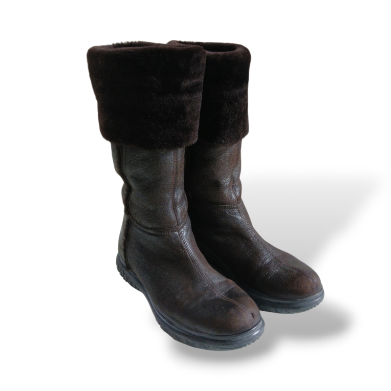 Bota Prada Couro Marrom - 35 