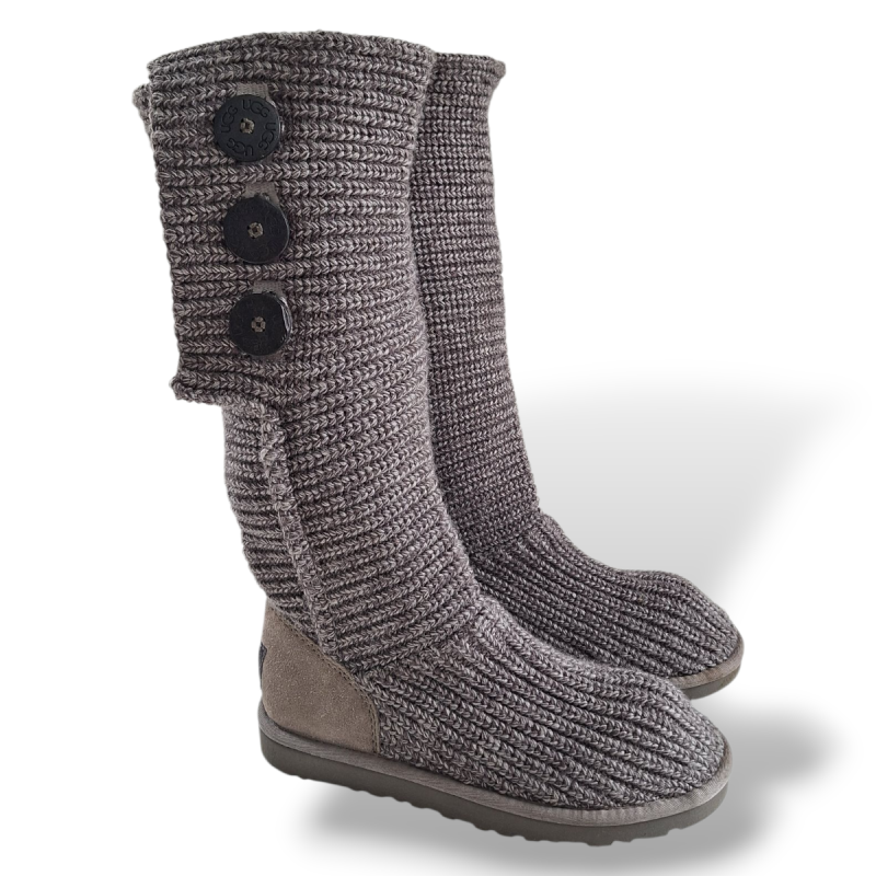 Bota Uggs Tricot Cinza-38