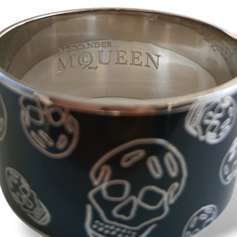 Bracelete Alexander McQueen Esmaltado Preto