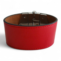 Bracelete Hermès Bérénice Cuir Vermelho Bracelete Hermès Bérénice Cuir Vermelho