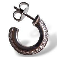 Brinco Tiffany de Argola T com Diamantes em Ouro Branco 