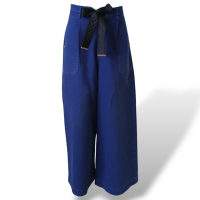 Calça Chanel Azul Pantalona Em Sarja-34