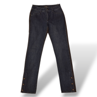 Calça Chanel Jeans Detalhe Botões na Barra-38