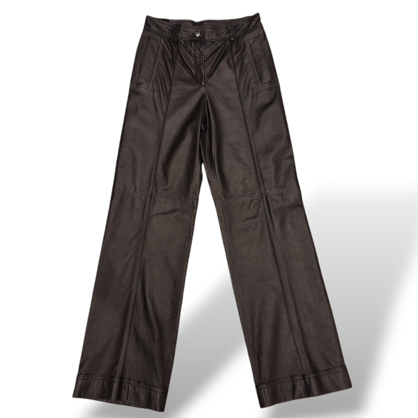 Calça Chanel de Couro Preta-36 Calça Chanel de Couro Preta-36