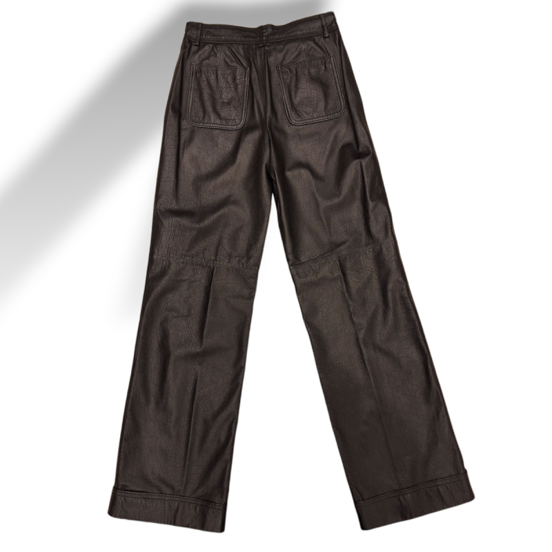 Calça Chanel de Couro Preta-36 Calça Chanel de Couro Preta-36