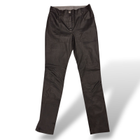 Calça Chanel de Couro Preta-36
