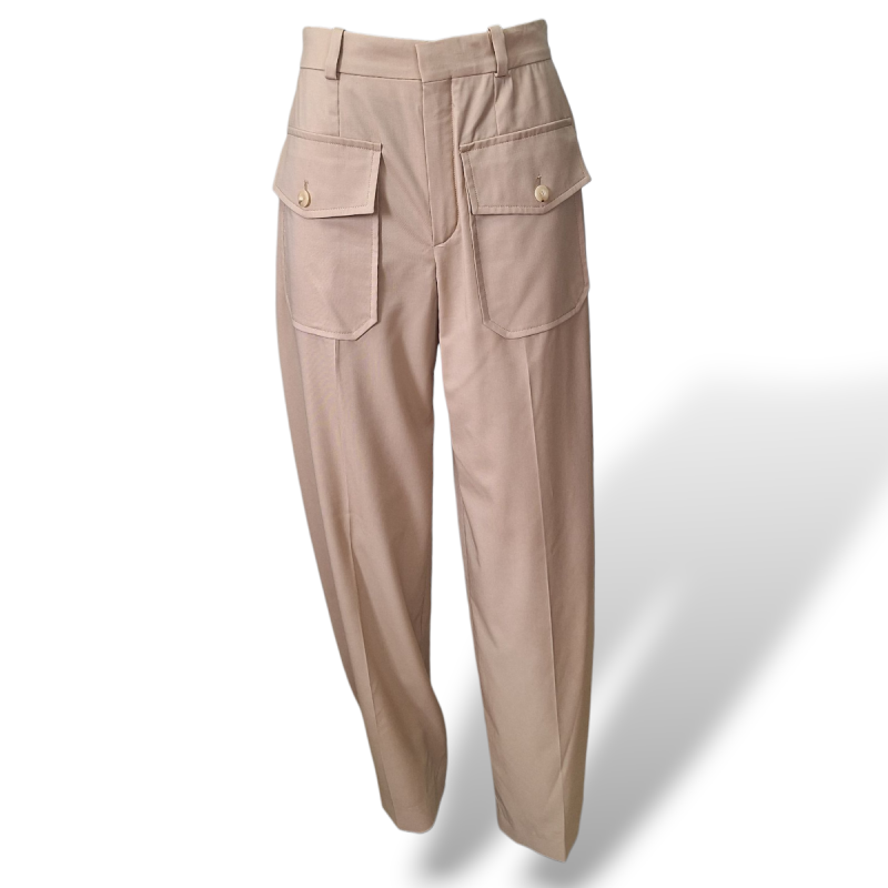 Calça Chloé Bege Cargo-36 Calça Chloé Bege Cargo-36