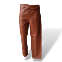 Calça Cris Barros de Couro Caramelo - 38