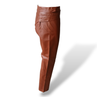 Calça Cris Barros de Couro Caramelo - 38