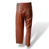 Calça Cris Barros de Couro Caramelo - 38