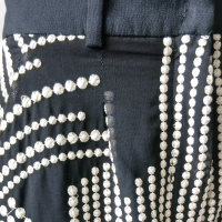 Calça Cris Barros Preta com Bordado Branco e Transparência - 38